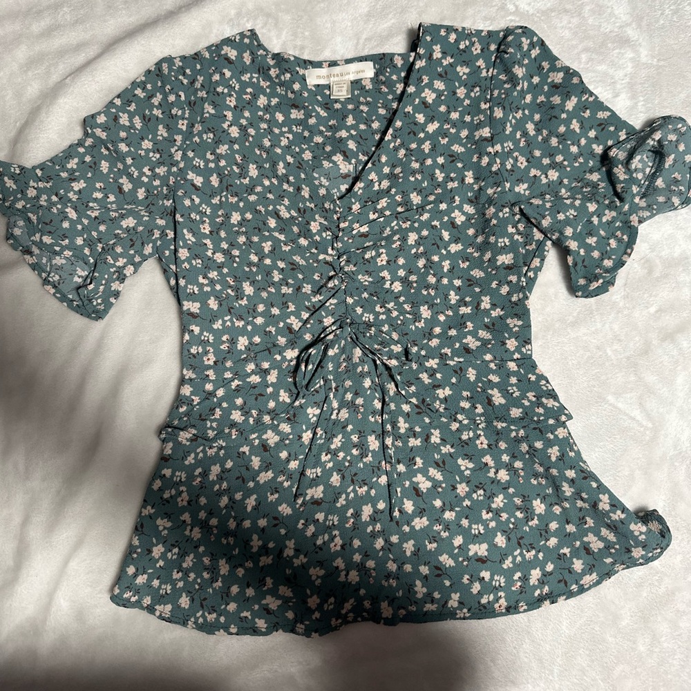 Floral Green Blouse